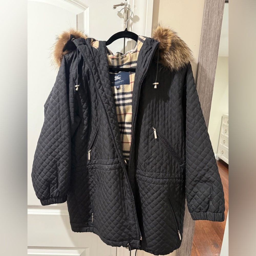Burberry Plaid Lined Coat